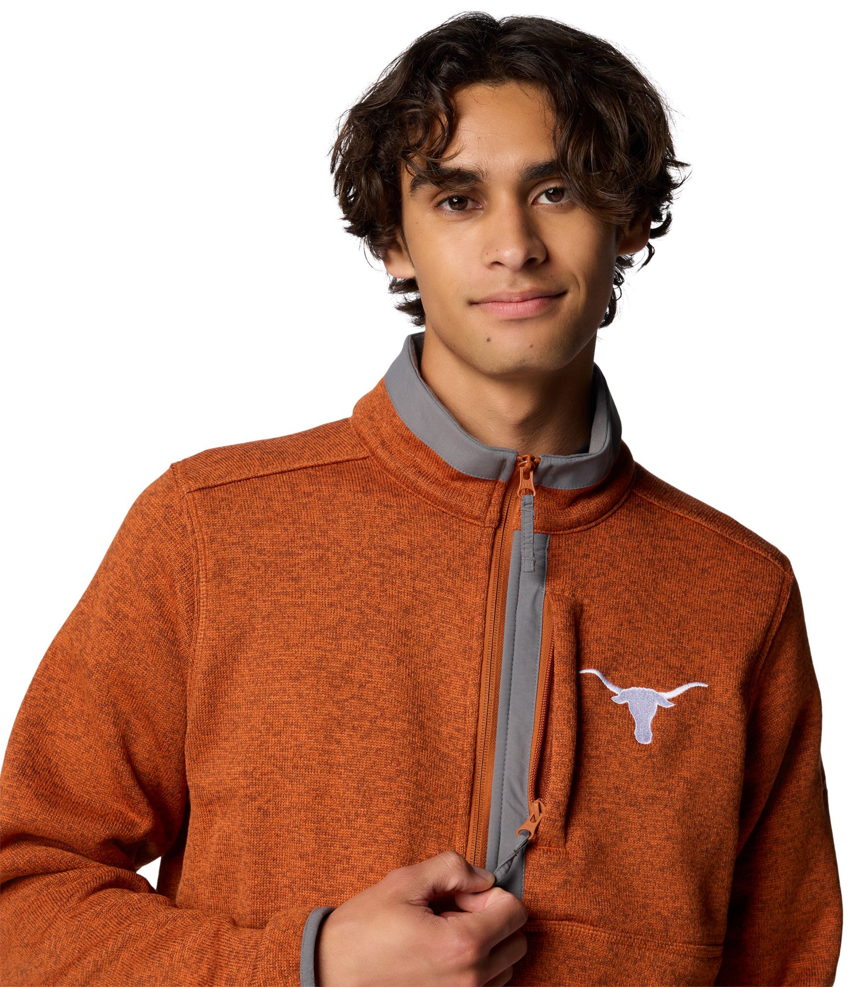 Columbia Men's Texas Longhorns Orange Heather Sweater Weather 1/2 Zip Pullover product image