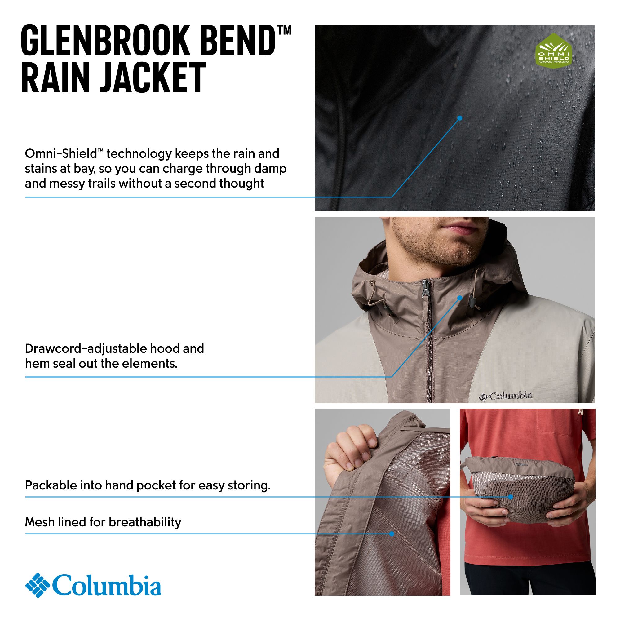 Columbia Men's Glenbrook Bend Rain Jacket product image