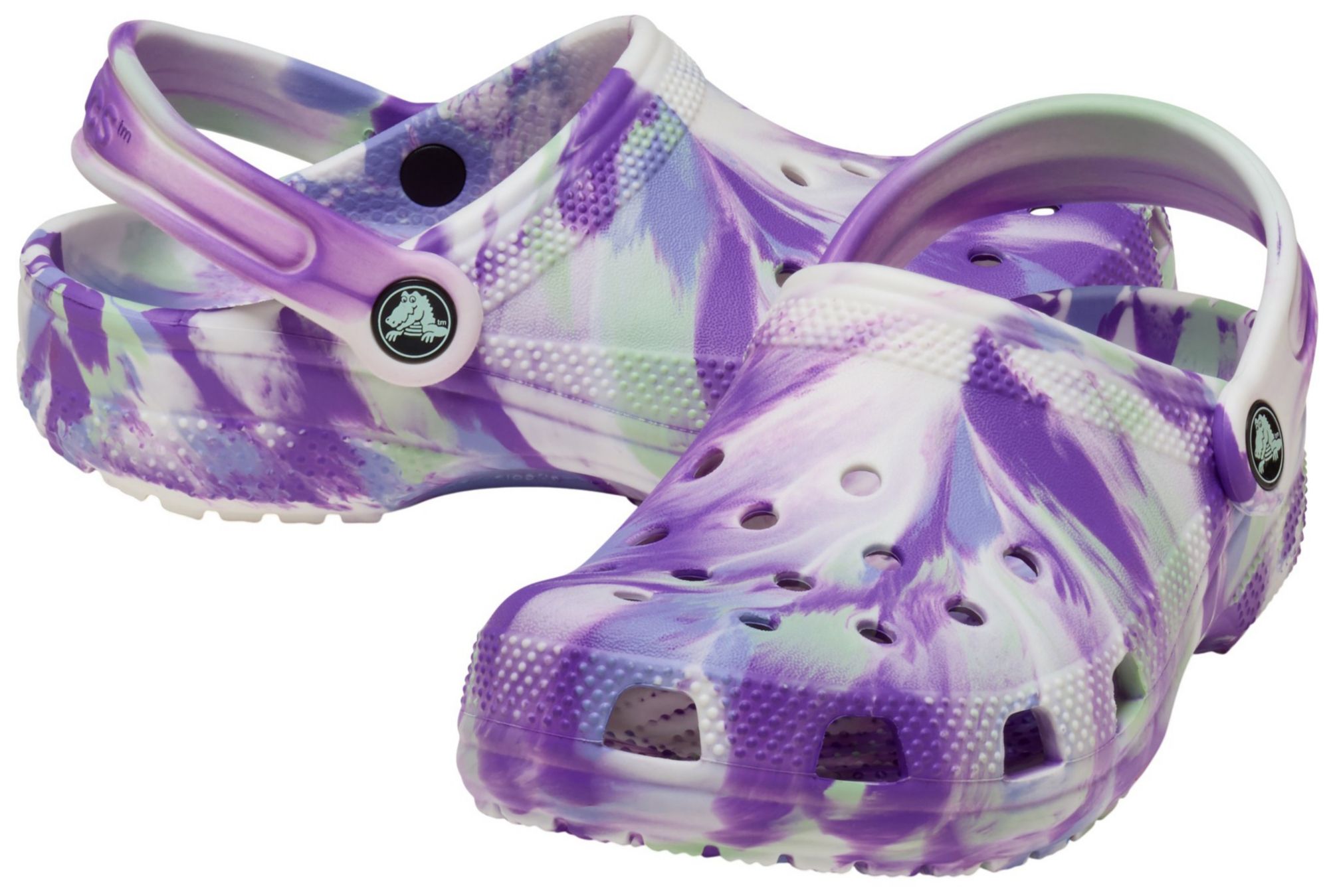 Crocs Kids Classic Glow Marbled Clogs product image