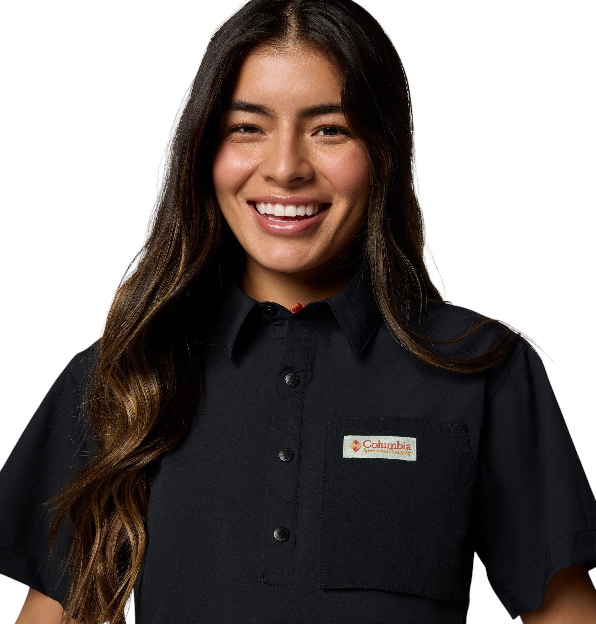 Columbia Women's Cove Beach Woven Cropped Short Sleeve Shirt product image