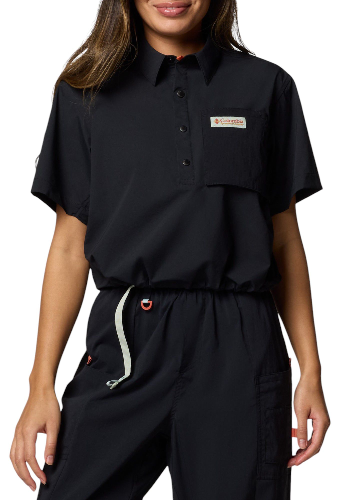 Columbia Women's Cove Beach Woven Cropped Short Sleeve Shirt product image