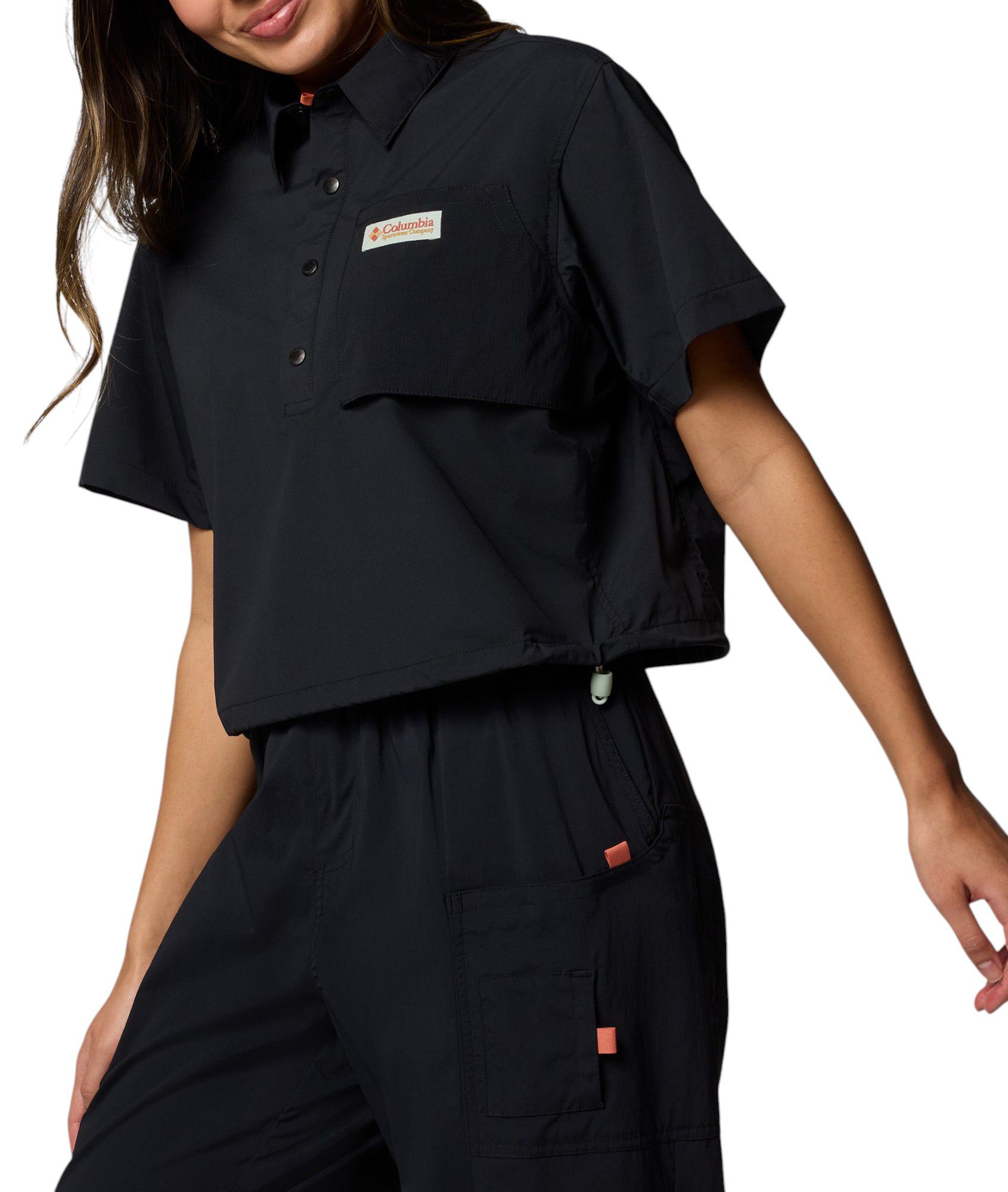 Columbia Women's Cove Beach Woven Cropped Short Sleeve Shirt product image