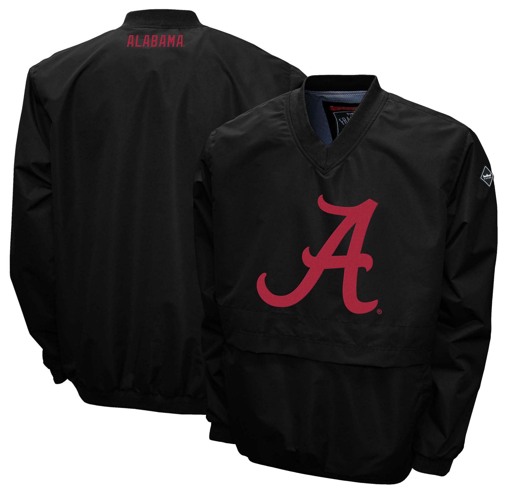 Franchise Club Men's Alabama Crimson Tide Black Big Logo Windshell Pullover product image
