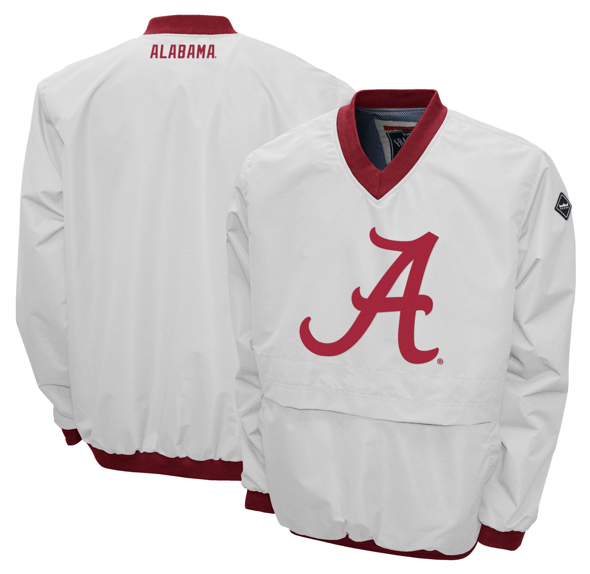 Franchise Club Men's Alabama Crimson Tide White Big Logo Windshell Pullover product image