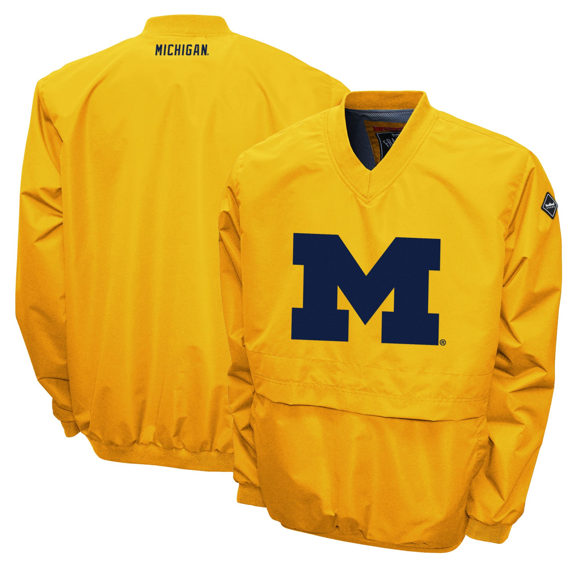 Franchise Club Men's Michigan Wolverines Maize Big Logo Windshell Pullover product image