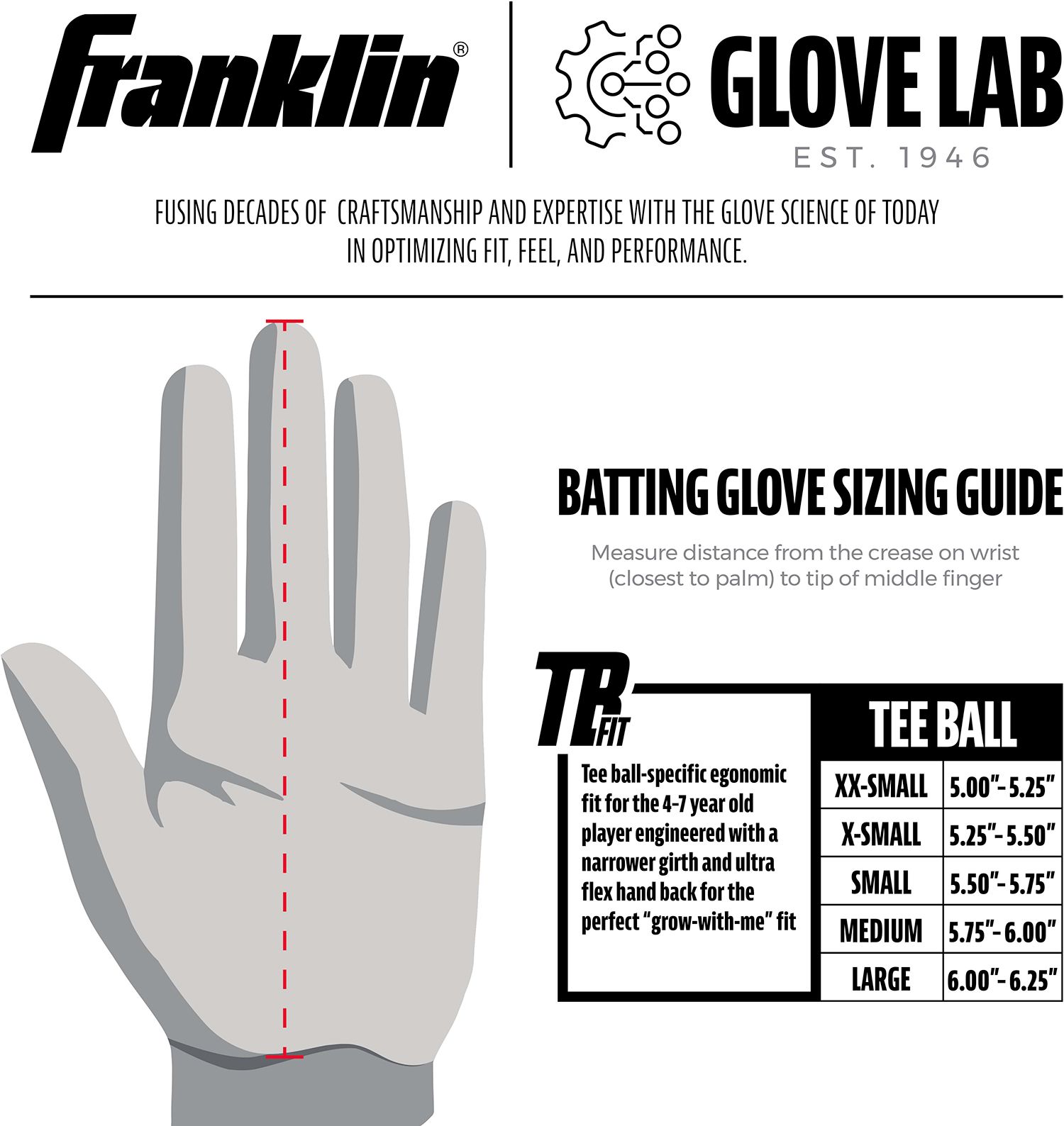Franklin Youth Grow To Pro Tee Ball Batting Gloves product image