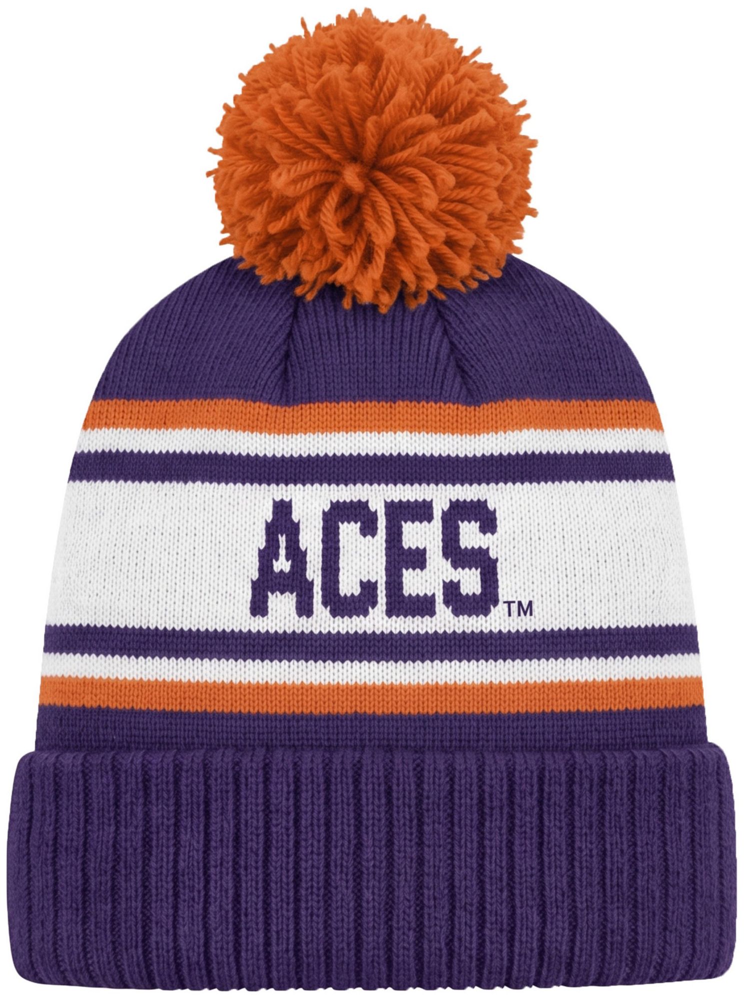League-Legacy Adult Evansville Purple Aces Purple Pom Knit Beanie product image