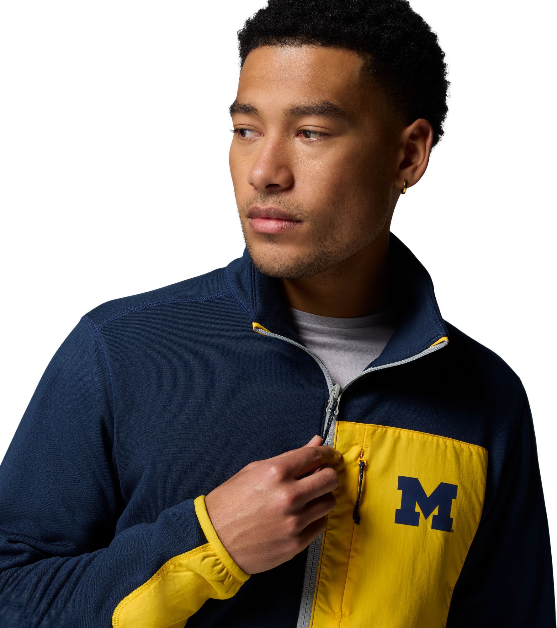 Columbia Men's Michigan Wolverines Collegiate Navy Hike Half-Zip Jacket product image