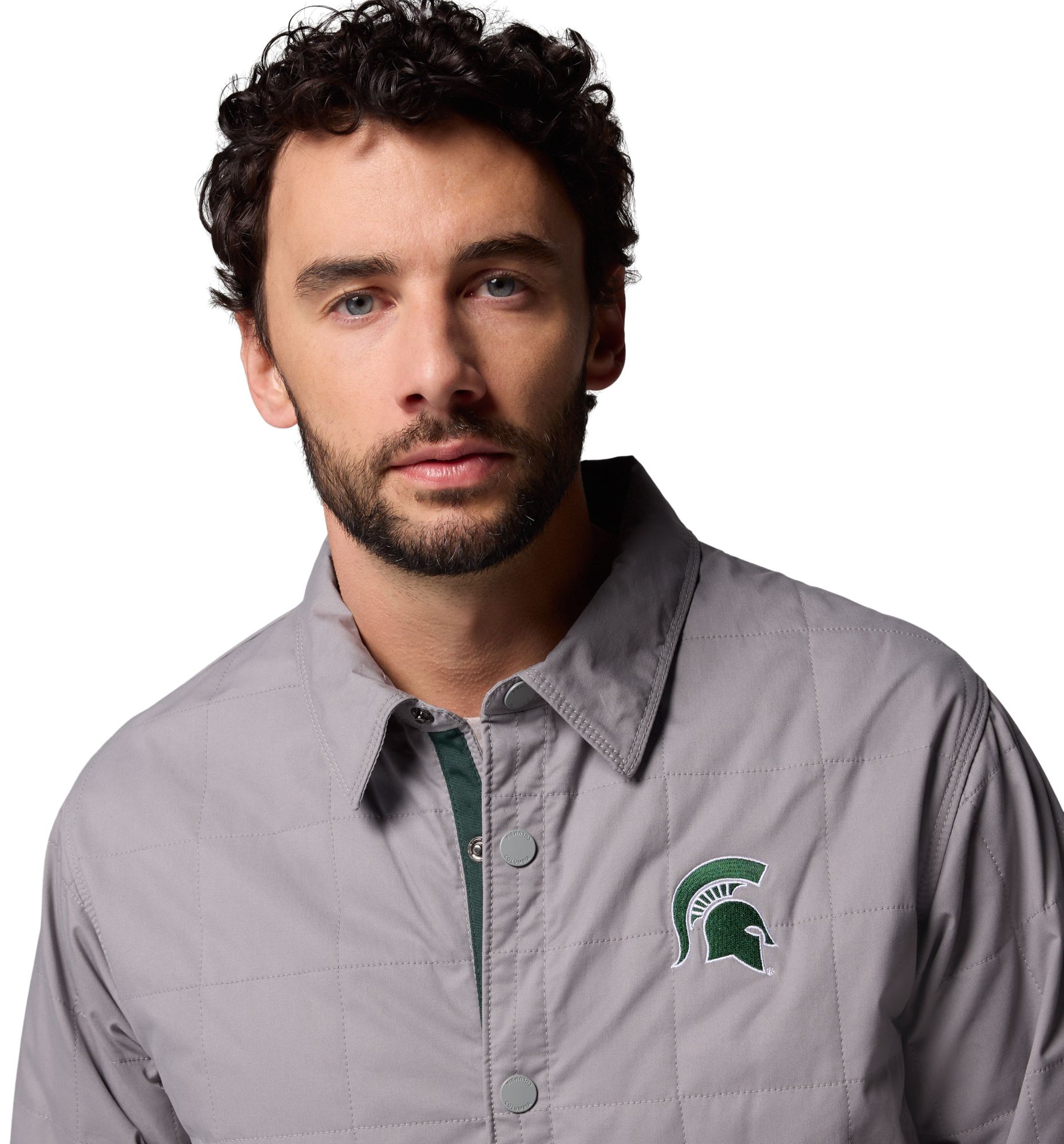 Columbia Men's Michigan State Spartans Light Grey Campus Roam Quilted Jacket product image