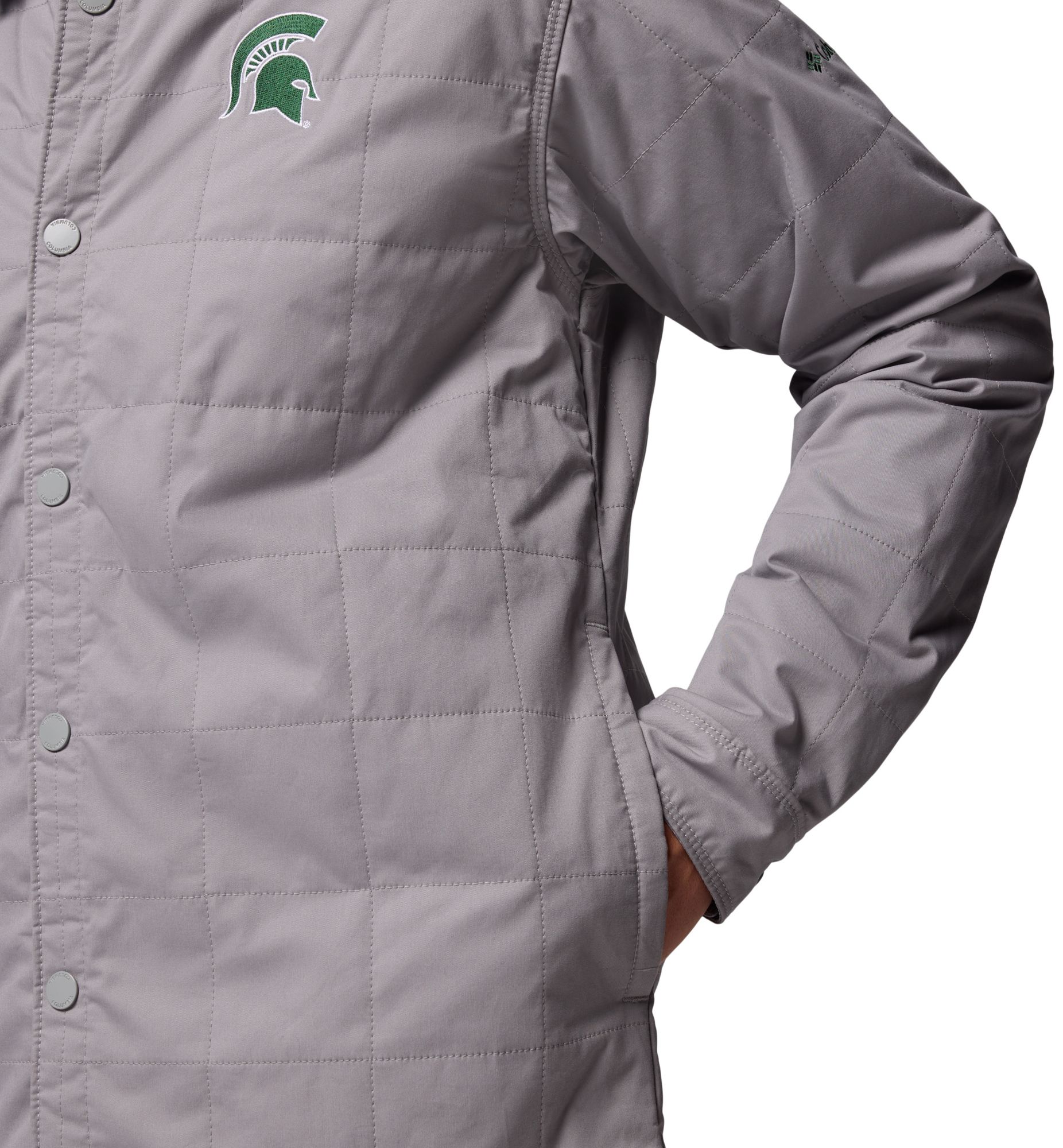 Columbia Men's Michigan State Spartans Light Grey Campus Roam Quilted Jacket product image