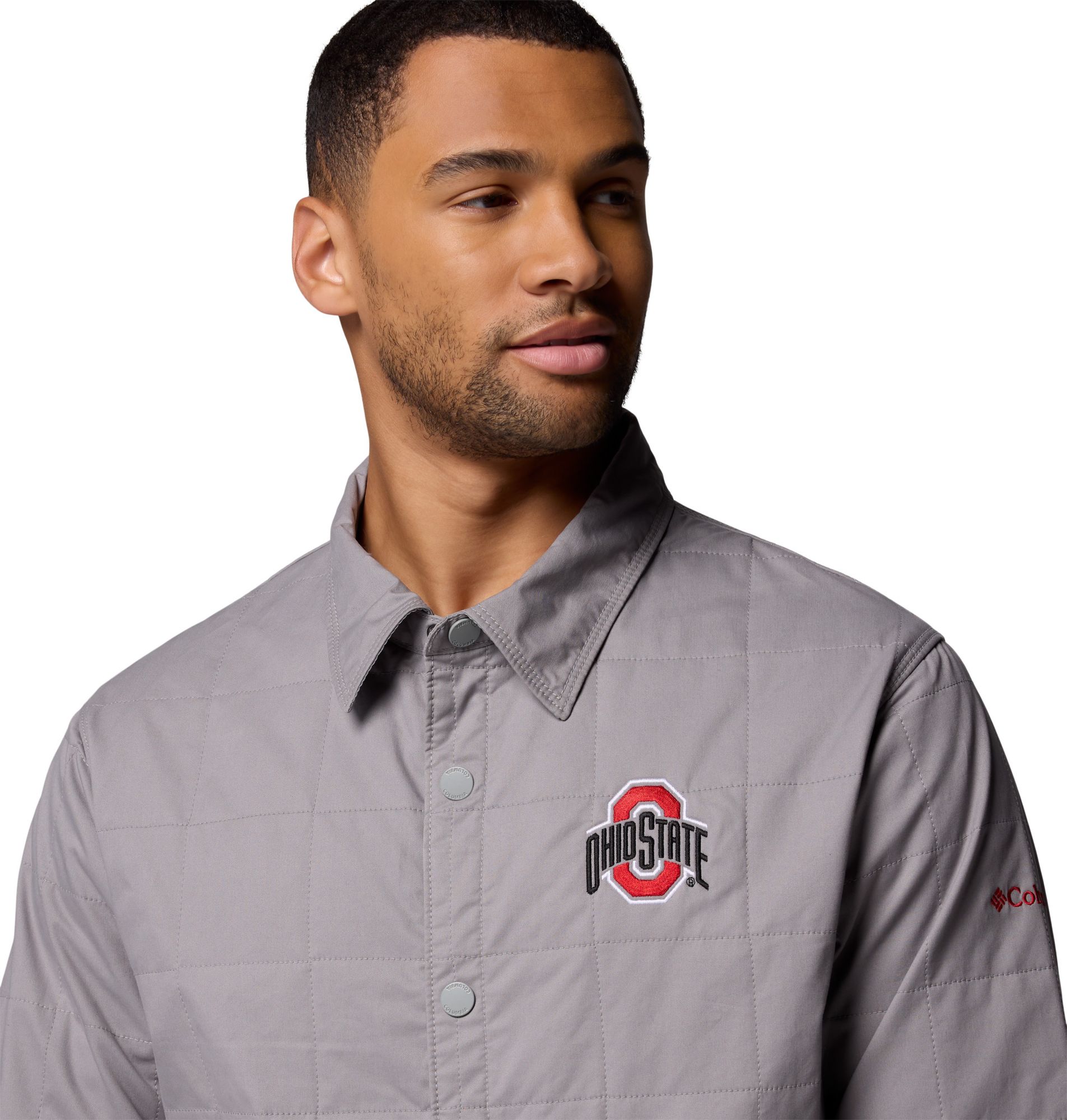 Columbia Men's Ohio State Buckeyes Light Grey Campus Roam Quilted Jacket product image