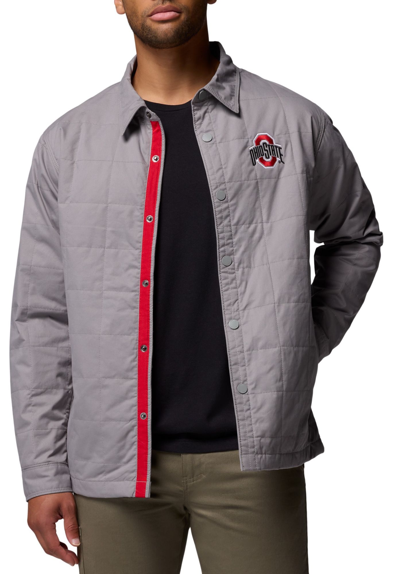 Columbia Men's Ohio State Buckeyes Light Grey Campus Roam Quilted Jacket product image