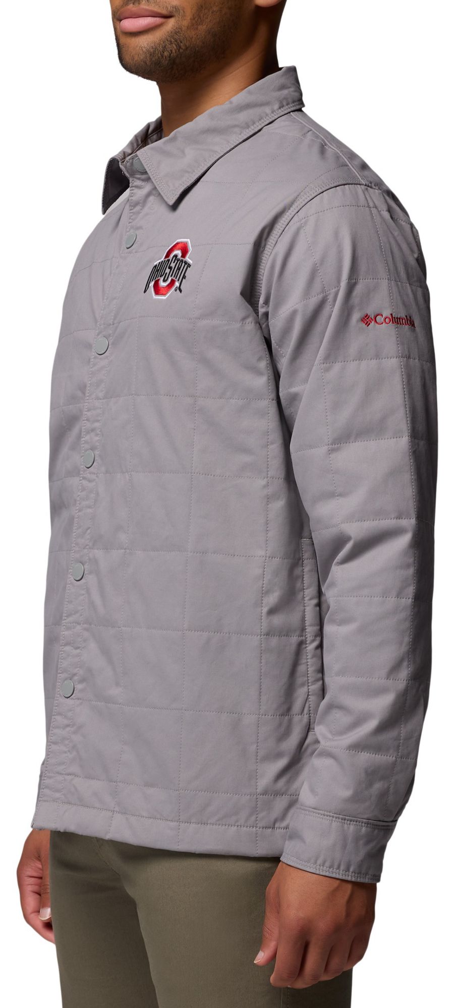 Columbia Men's Ohio State Buckeyes Light Grey Campus Roam Quilted Jacket product image