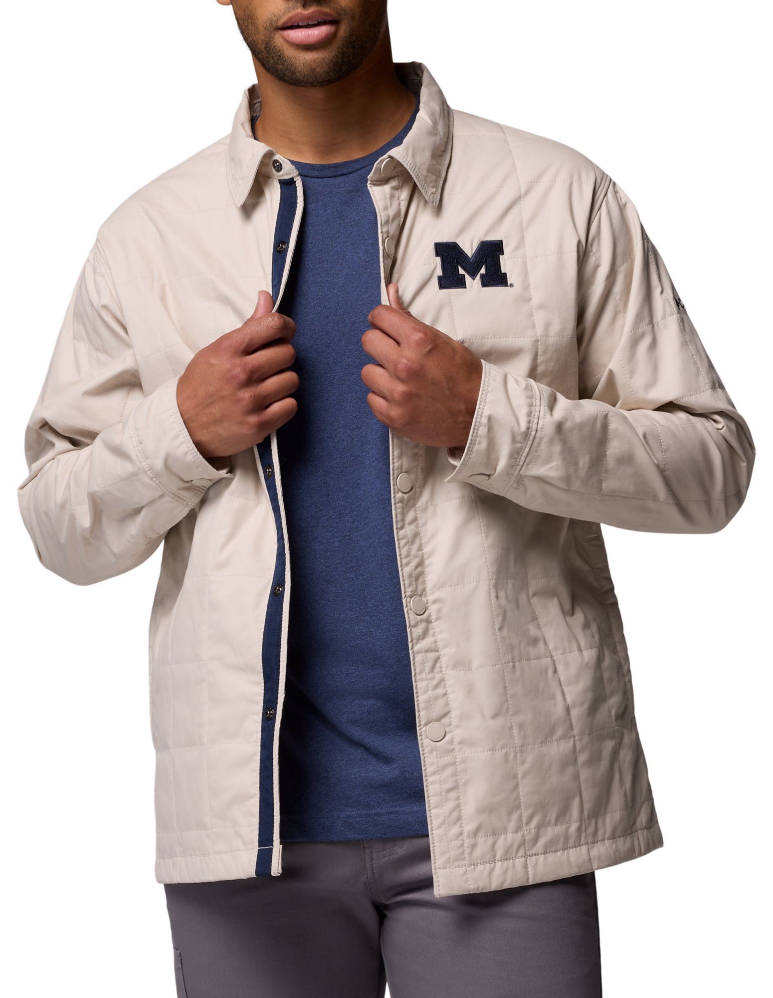 Columbia Men's Michigan Wolverines Dark Stone Campus Roam Quilted Jacket product image