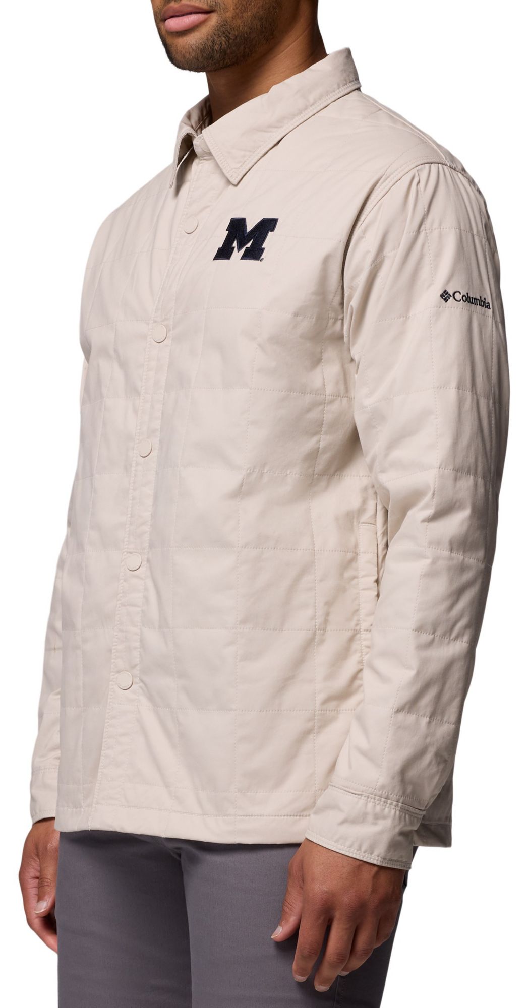 Columbia Men's Michigan Wolverines Dark Stone Campus Roam Quilted Jacket product image