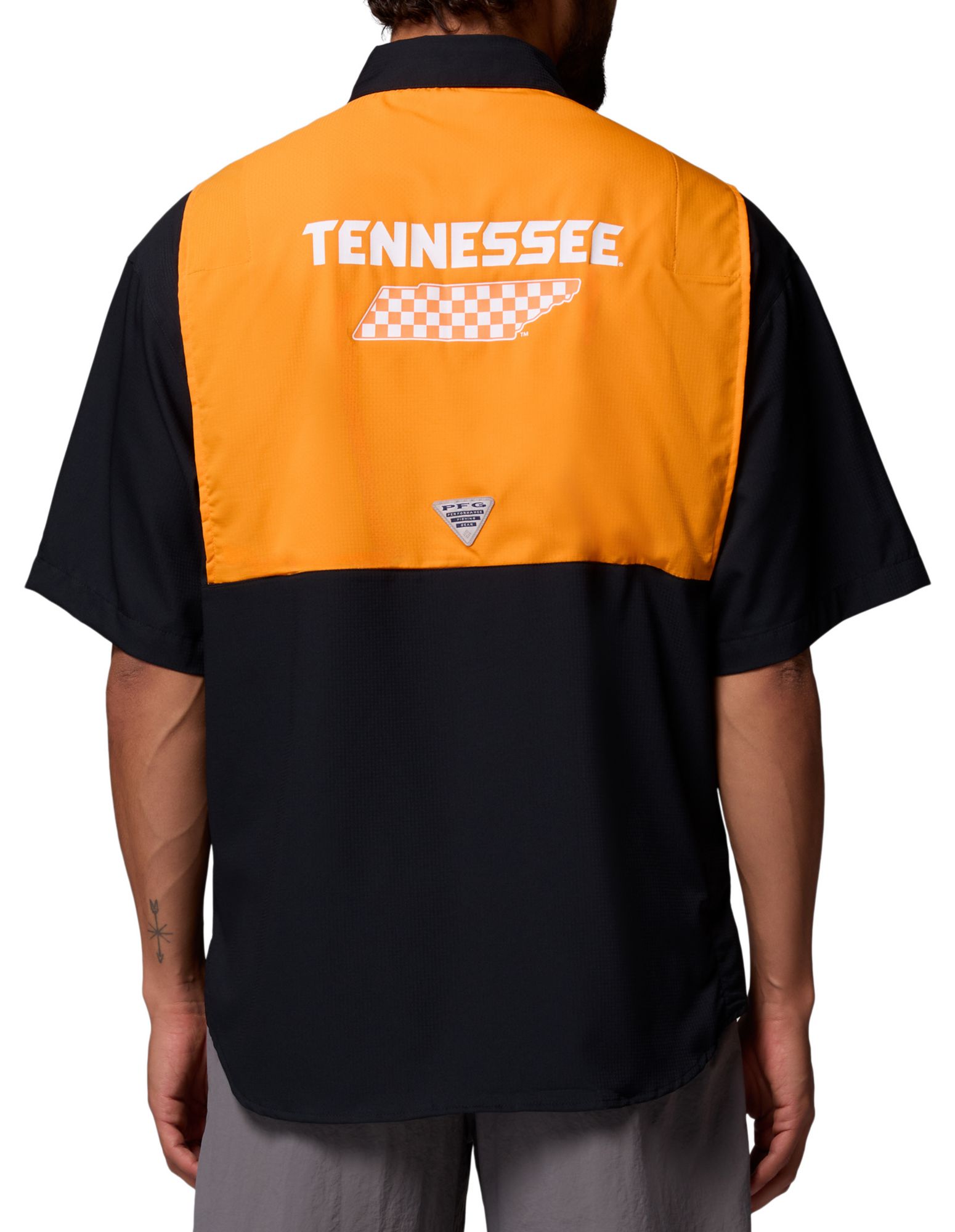 Columbia Men's Tennessee Volunteers Black/Orange Tamiami Colorblock Short Sleeve T-Shirt product image