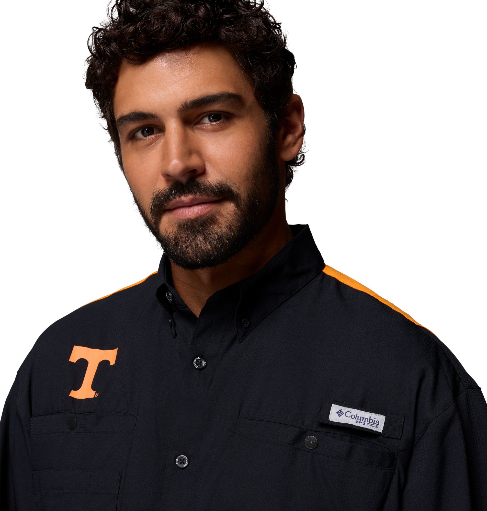 Columbia Men's Tennessee Volunteers Black/Orange Tamiami Colorblock Short Sleeve T-Shirt product image