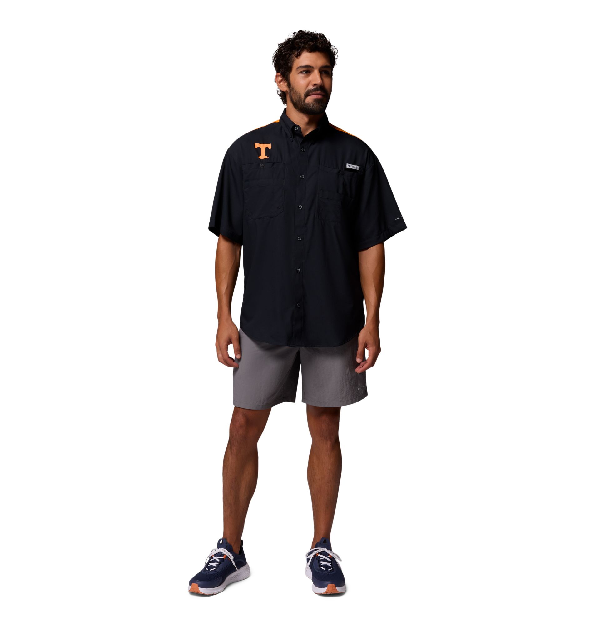 Columbia Men's Tennessee Volunteers Black/Orange Tamiami Colorblock Short Sleeve T-Shirt product image