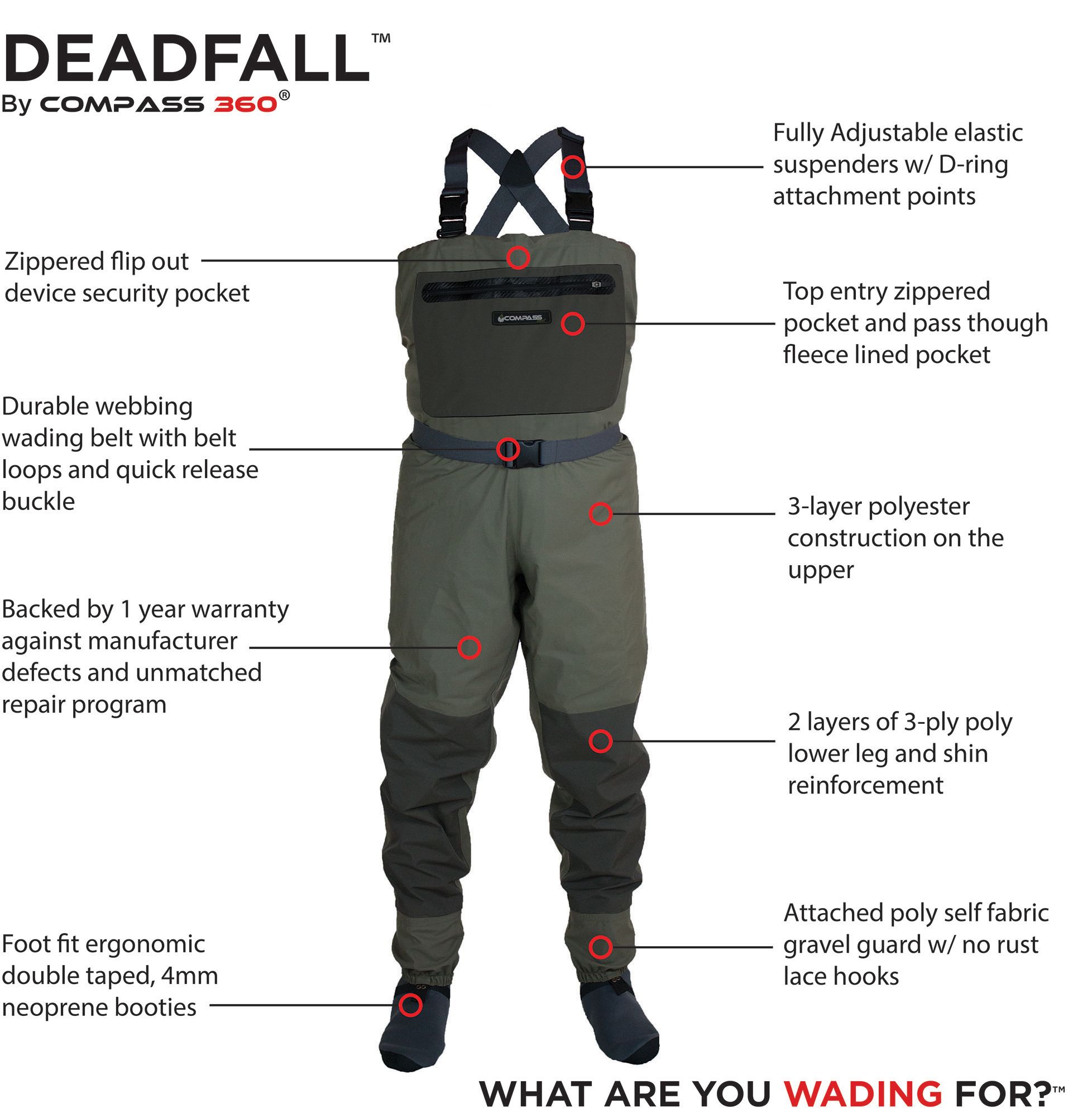 Compass 360 Deadfall Stout Stockingfoot Wader product image