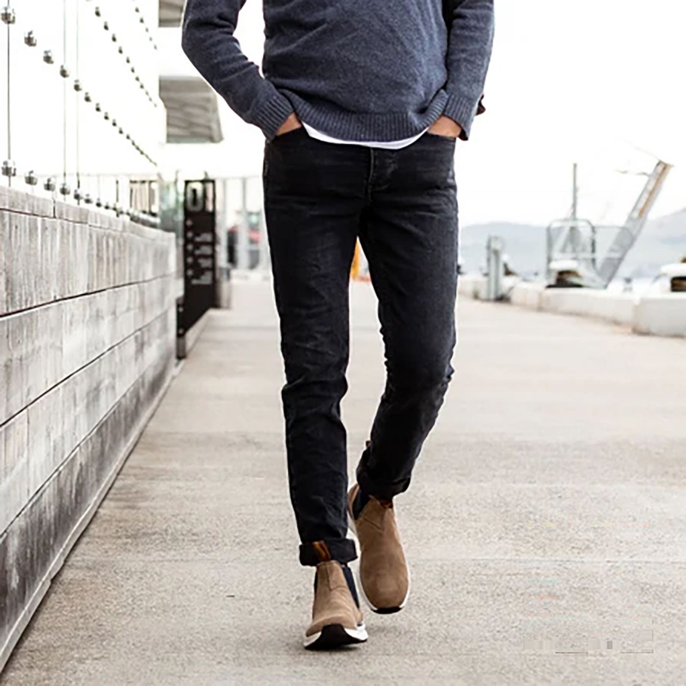Mens sand chelsea boots sales