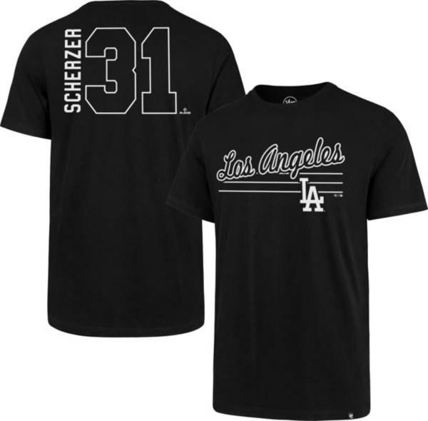 '47 Men's Los Angeles Dodgers Max Scherzer #31 Black MVP Rival T-Shirt