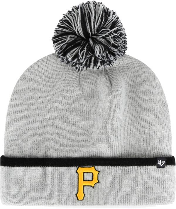 ‘47 Men's Pittsburgh Pirates Grey Bar Cuffed Knit Pom Hat