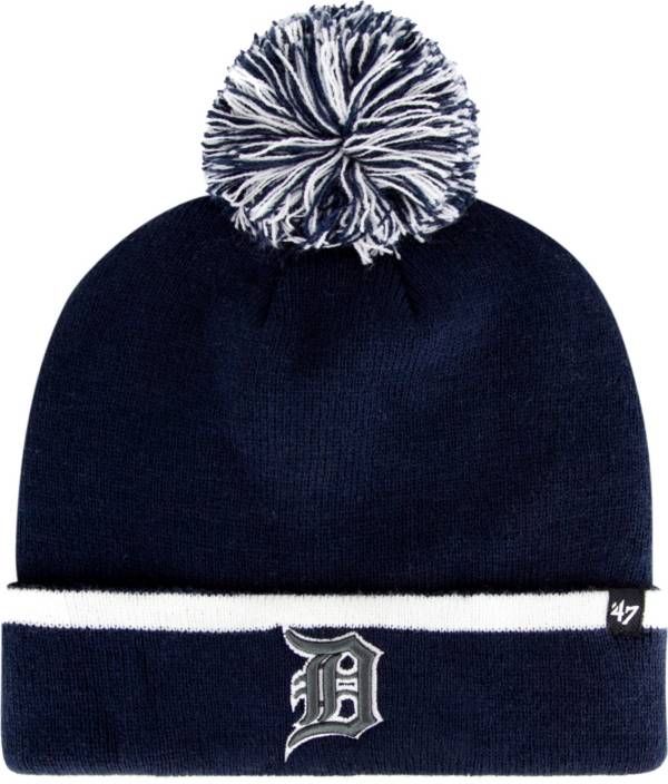 ‘47 Men's Detroit Tigers Navy Bar Cuffed Knit Pom Hat product image