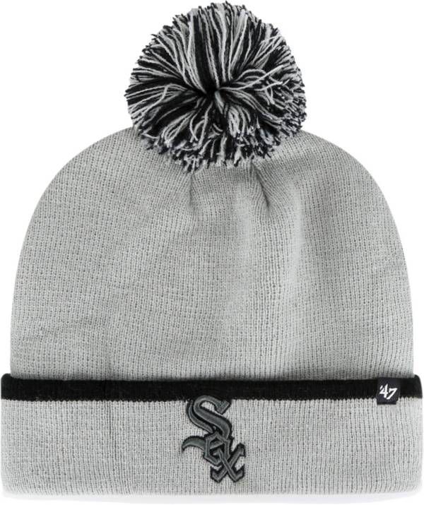 ‘47 Men's Chicago White Sox Grey Bar Cuffed Knit Pom Hat