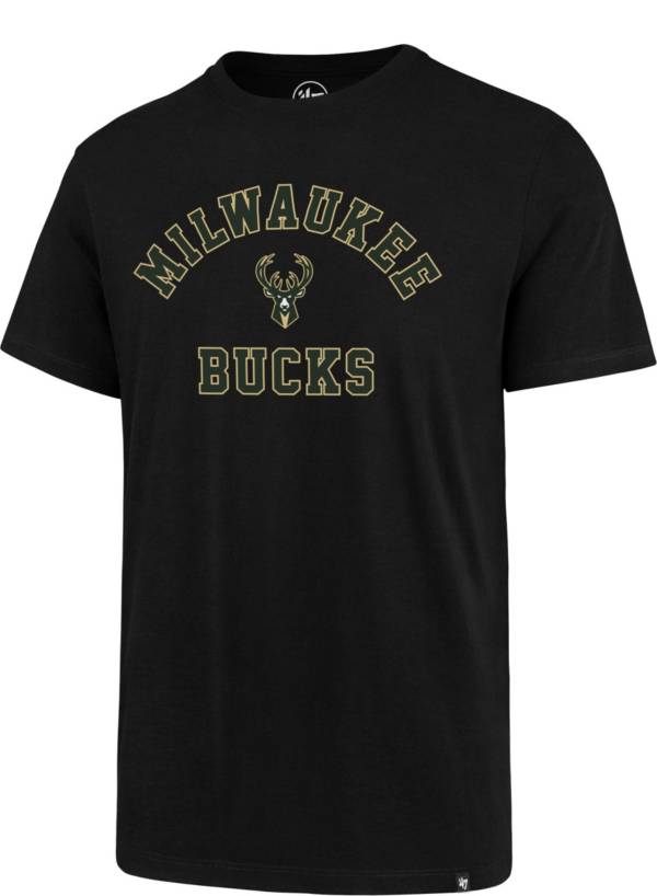 ‘47 Men's Milwaukee Bucks Black Varsity Arch T-Shirt