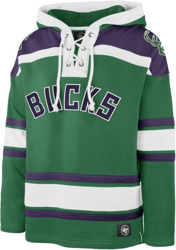 ‘47 Men's Milwaukee Bucks Green Lacer Hoodie