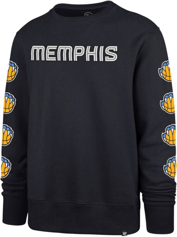 ‘47 Men's 2021-22 City Edition Memphis Grizzlies Navy Headline Crewneck Sweatshirt