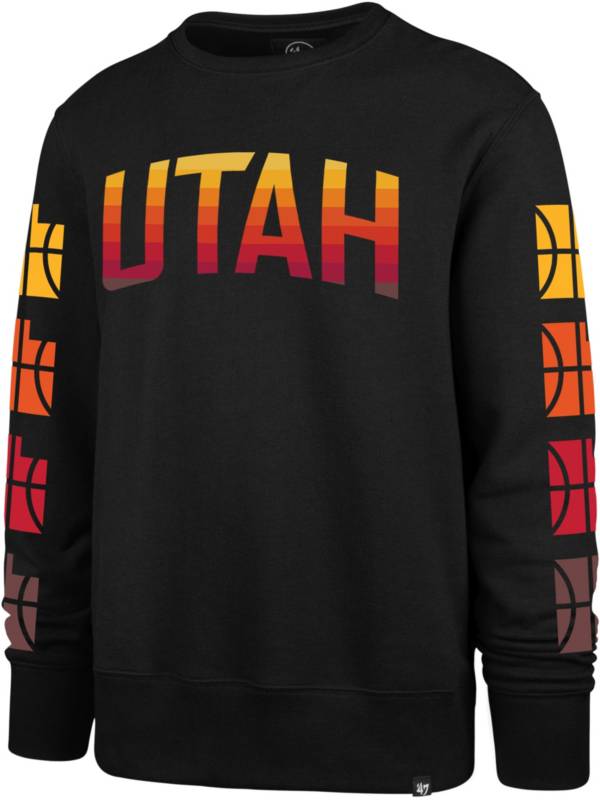 ‘47 Men's 2021-22 City Edition Utah Jazz Black Headline Crewneck Sweatshirt