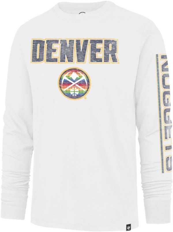 '47 Men's 2021-22 City Edition Denver Nuggets White Dime Drop Long Sleeve T-Shirt