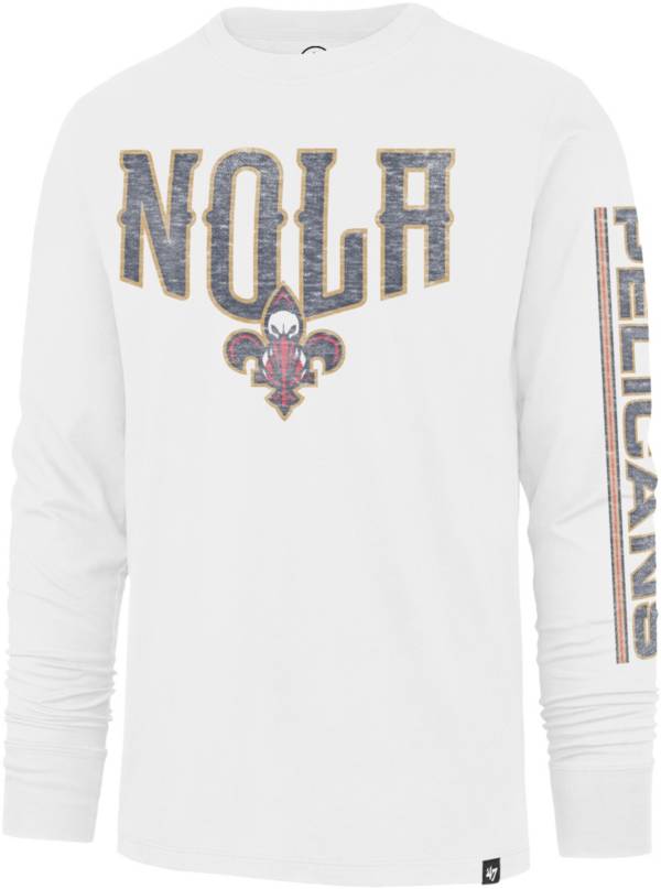 '47 Men's 2021-22 City Edition New Orleans Pelicans White Dime Drop Long Sleeve T-Shirt