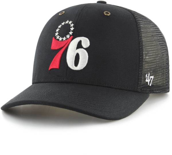 ‘47 Men's Philadelphia 76ers Black Carhartt MVP Adjustable Mesh Hat