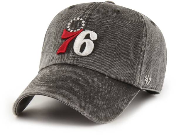 ‘47 Men's Philadelphia 76ers Black Clean Up Adjustable Hat