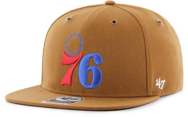 ‘47 Men's Philadelphia 76ers Brown Carhartt Captain Adjustable Hat