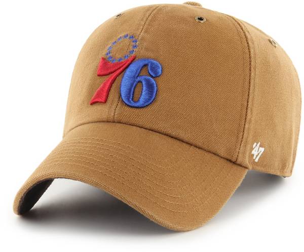 ‘47 Men's Philadelphia 76ers Brown Carhartt Clean-up Adjustable Hat