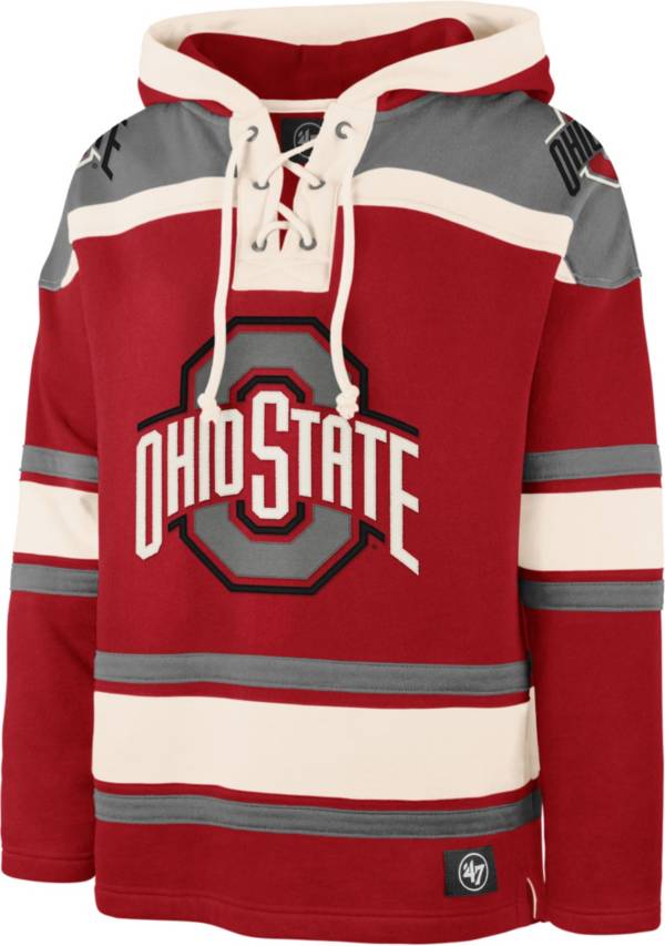 ‘47 Men's Ohio State Buckeyes Scarlet Lacer Pullover Hoodie