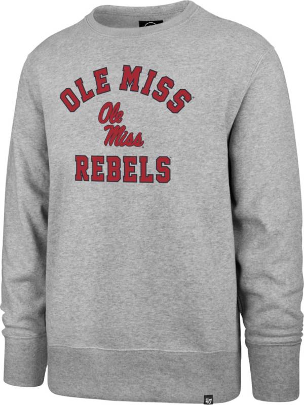 ‘47 Men's Ole Miss Rebels Grey Headline Crew Pullover Sweatshirt product image