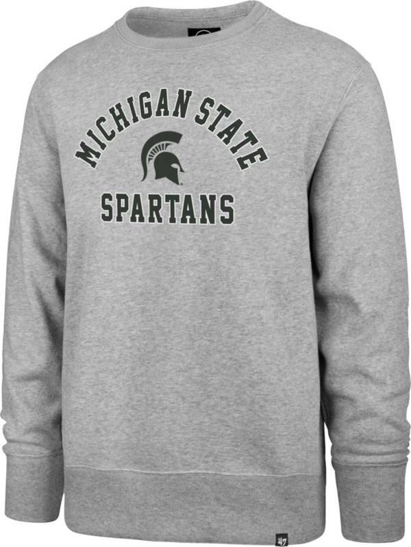 ‘47 Men's Michigan State Spartans Grey Headline Crew Pullover Sweatshirt