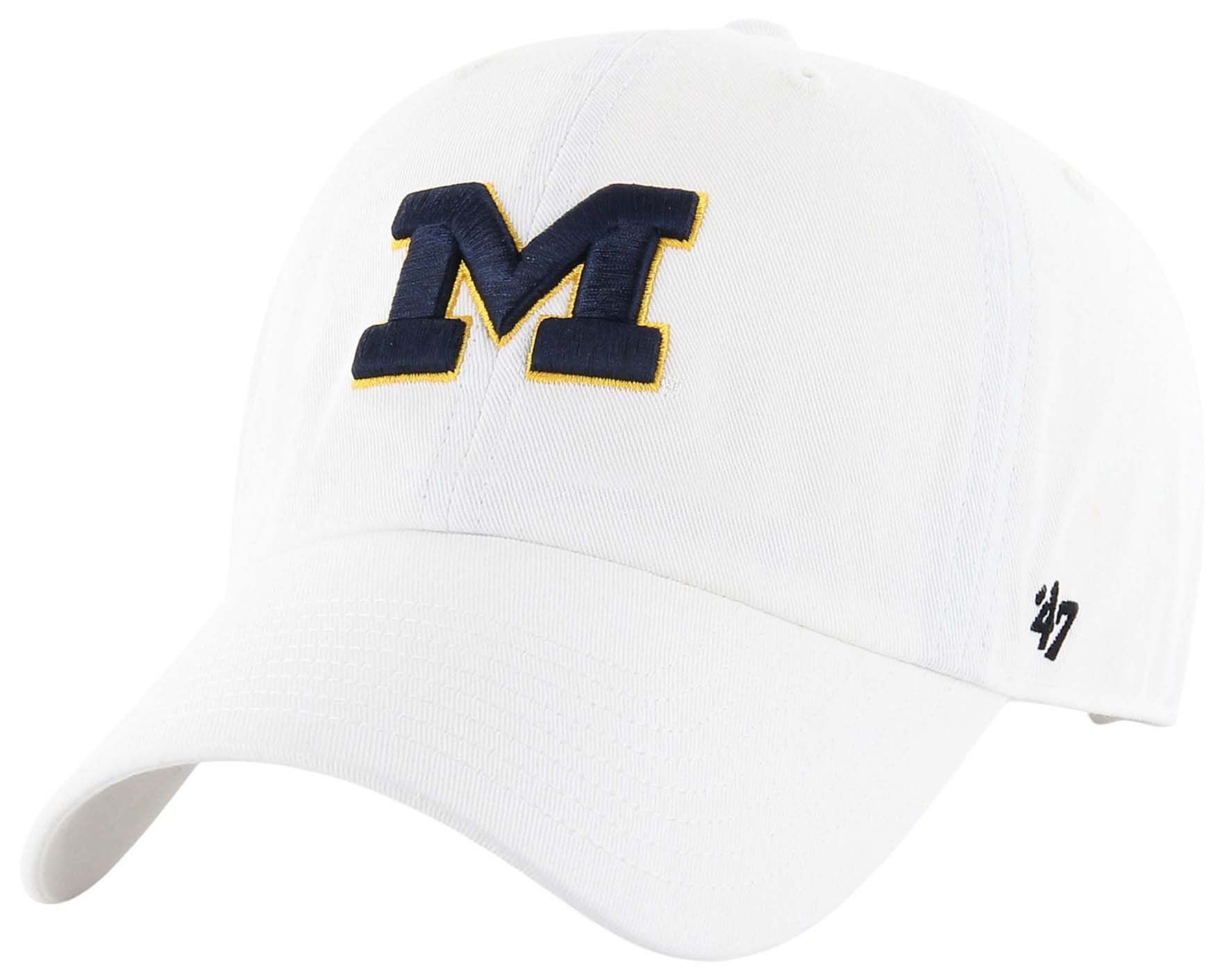 '47 Men's Michigan Wolverines Clean Up White Adjustable Hat product image