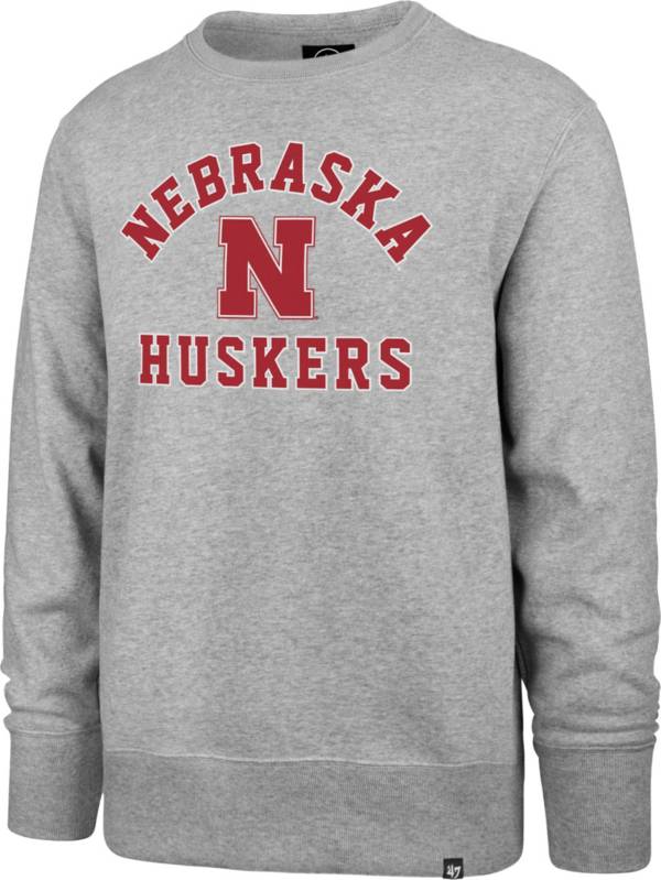 ‘47 Men's Nebraska Cornhuskers Grey Headline Crew Pullover Sweatshirt