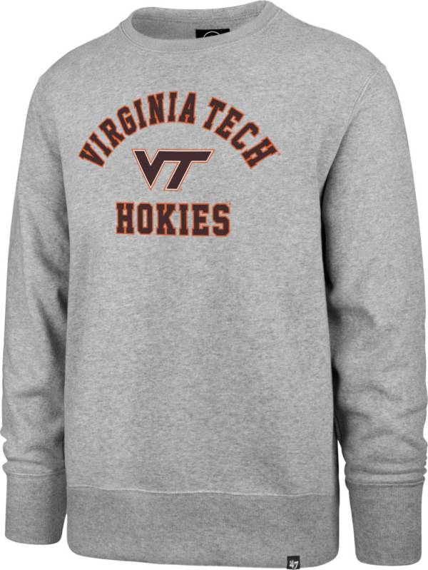 ‘47 Men's Virginia Tech Hokies Grey Headline Crew Pullover Sweatshirt