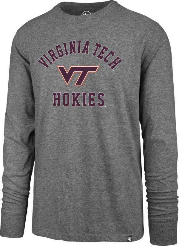 ‘47 Men's Virginia Tech Hokies Grey Super Rival Long Sleeve T-Shirt