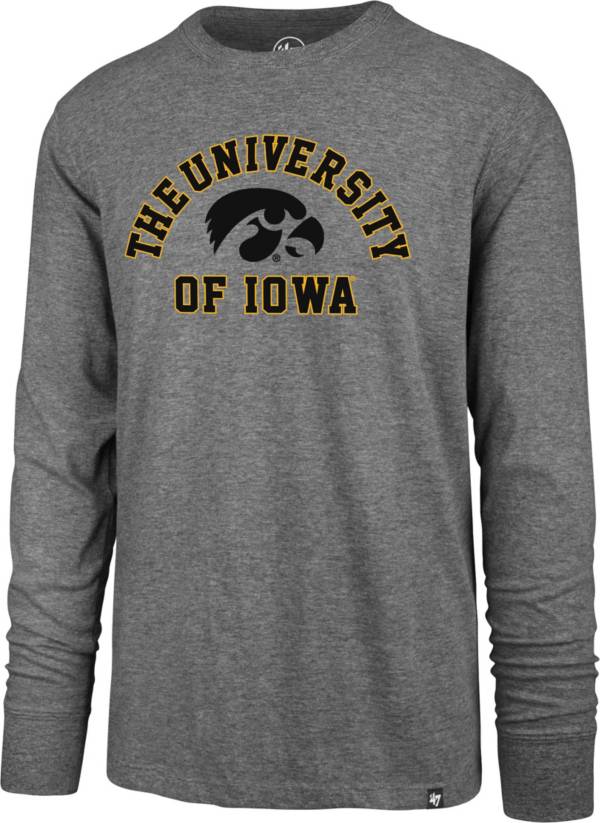 ‘47 Men's Iowa Hawkeyes Grey Super Rival Long Sleeve T-Shirt