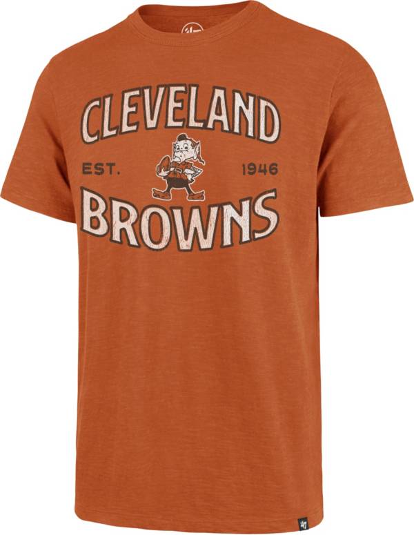 '47 Men's Cleveland Browns Orange Offset Scrum T-Shirt