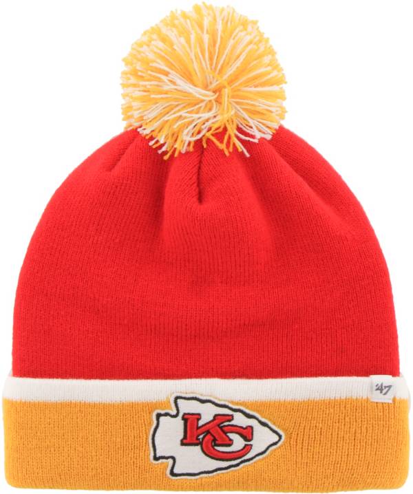 ‘47 Men's Kansas City Chiefs Baraka Red Cuffed Pom Knit