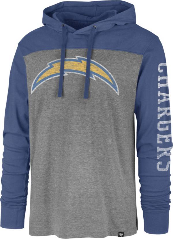 '47 Men's Los Angeles Chargers Grey Hooded Long Sleeve Shirt product image