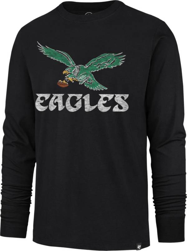 '47 Men's Philadelphia Eagles Replay Franklin Legacy Black Long Sleeve T-Shirt